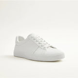 Zara- White Monochrome Sneakers With Side Stripe Detail