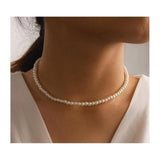 Dama Rusa- White Imitation Pearl Choker Necklace- TM-CN-23
