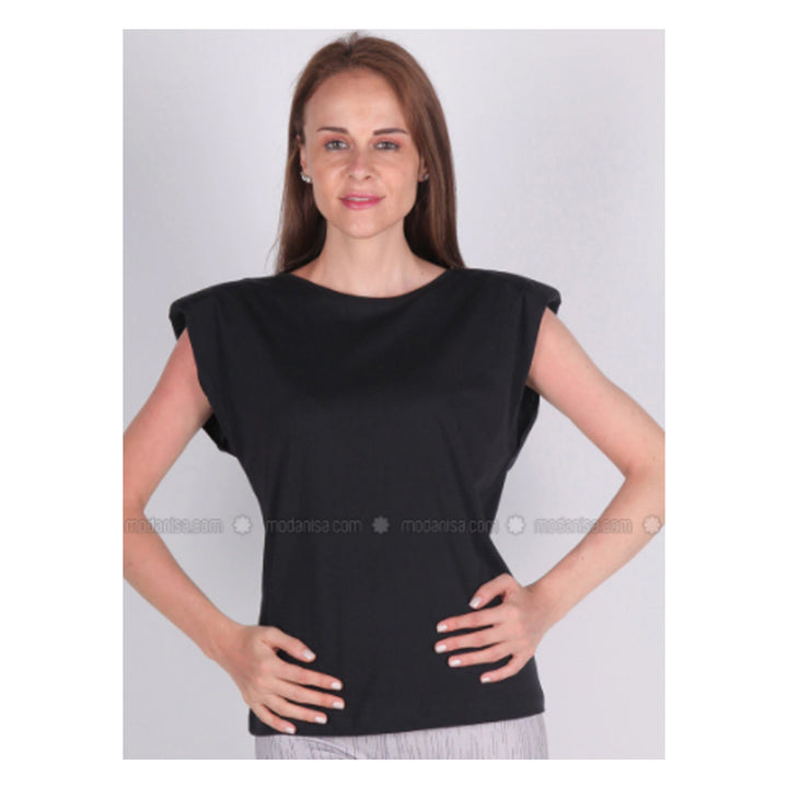 Modanisa- Meliana Black - Crew neck - - Blouses