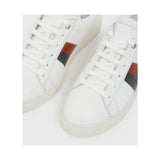 New Look- White Leather Block Stripe Lace Up Trainers For Women