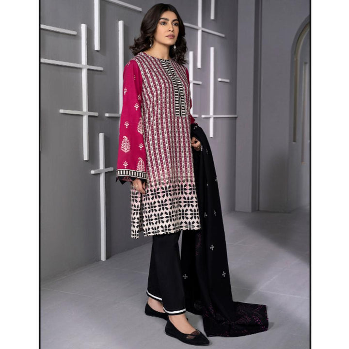 Limelight- 2 Pc Printed Khaddar Suit- Magenta