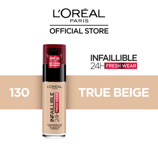 LOreal Paris- Infallible 24H Fresh Wear Liquid Foundation, 130 True Beige 30ml