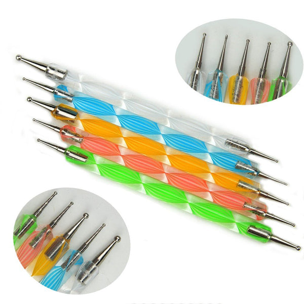 The original 5 Pcs Nail Art Dotting Pen Kit , Nail Art Painting And Drawing Tools