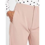 Max Fashion- Pink Solid Ankle Length Trousers with Zip Closure and Pintuck Detail