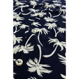 Montivo Navy Floral Pattern Half Sleeves Hawaiian Shirt