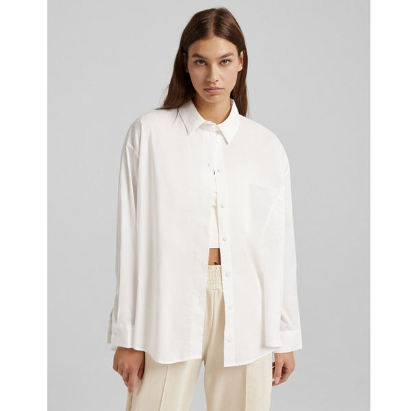 Bershka- Long-sleeved oversized shirt with pocket