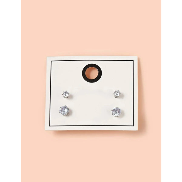 Shein- 2pairs Zircon Decor Stud Earrings