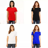 Wf Store- Pack Of 4 Plain Half Sleeves Tees Red+Black+White+Blue