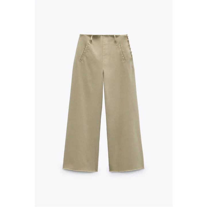 Zara- Wide-Leg Cropped Trousers