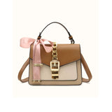 Shein- Multi Color A metallic detailing shoulder bag with a decorative toile scarf