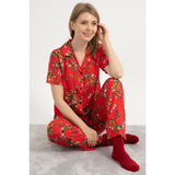 Montivo Red Buttoned Pajamas Set