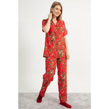 Montivo Red Buttoned Pajamas Set