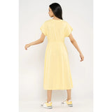 Montivo Blueage Yellow Flowy Midi Dress
