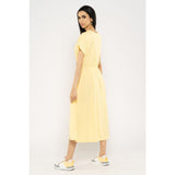 Montivo Blueage Yellow Flowy Midi Dress