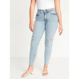 Montivo- Curvy High-Waisted Straight Ripped Jeans