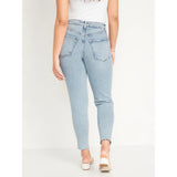 Montivo- Curvy High-Waisted Straight Ripped Jeans