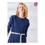 Modanisa- Navy Blue - Crew neck - Unlined - Modest Dress