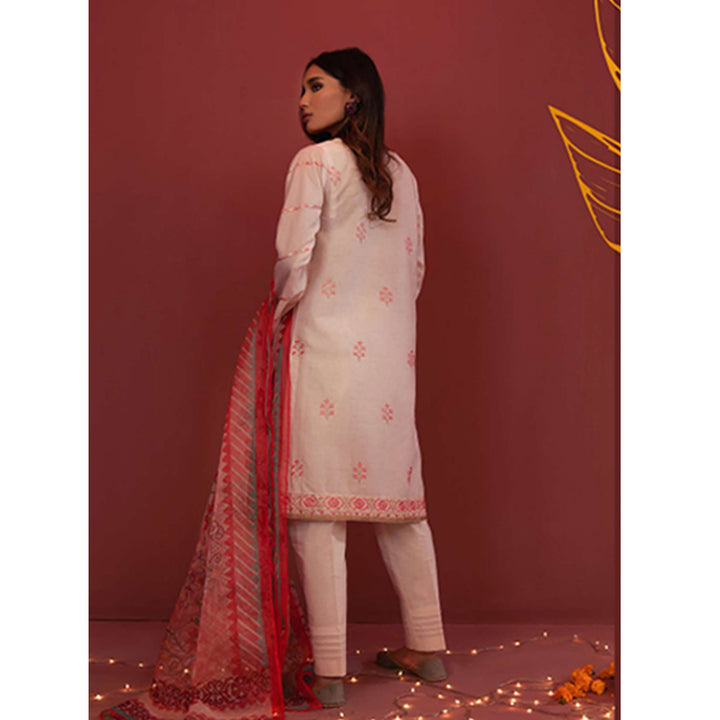 Zellbury- Embroidered Self Jacquard Shirt, Organza Dupatta & Cambric Trouser	, ZWULCE322037