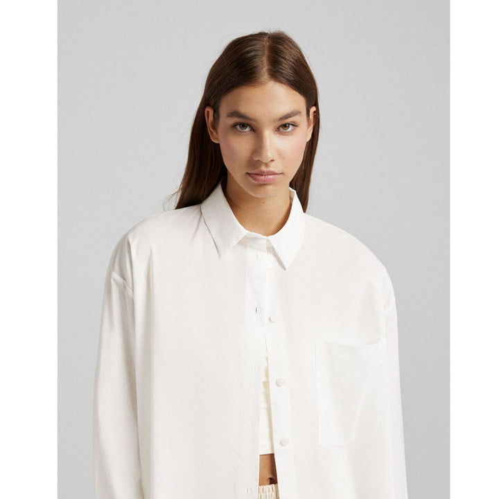 Bershka- Long-sleeved oversized shirt with pocket