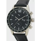 Robert Wood- Analogue Watch With Sports Detail- Black