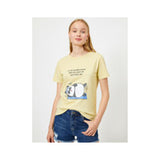 Koton- Graphic Printed Crew Neck Antibacterial T Shirt- Lemon Green