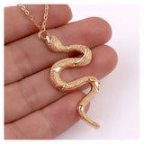 The Marshall- Golden Dangle Snake Necklace for Women - TM-PT-26-Gd