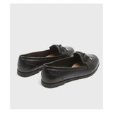 New Look- Wide Fit Black Faux Croc Bow Loafers For Women