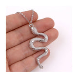The Marshall- Silver Dangle Snake Necklace for Women - TM-PT-26-Sr