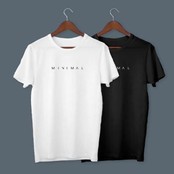 Wf Store- MINIMAL Printed Half Sleeves Tee White