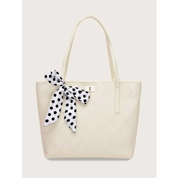 Shein- Polka dot toile scarf handbag