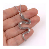 Dama Rusa- Mettalic Grey Dangle Snake Necklace for Women- TM-PT-26-Gy