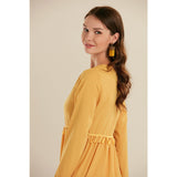 Montivo Mustard Tassel Detail Long Dress