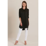 Montivo Black Shirt with Side Buttons
