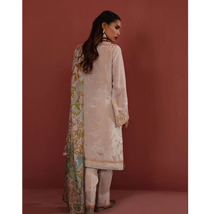 Zellbury- Embroidered Self Jacquard Shirt, Tissue Silk Dupatta & Viscose Silk Trouser, ZWULCE322039