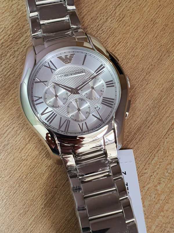 Emporio Armani- Men’s Quartz Analog Stainless Steel Silver Dial 45mm Watch AR11081