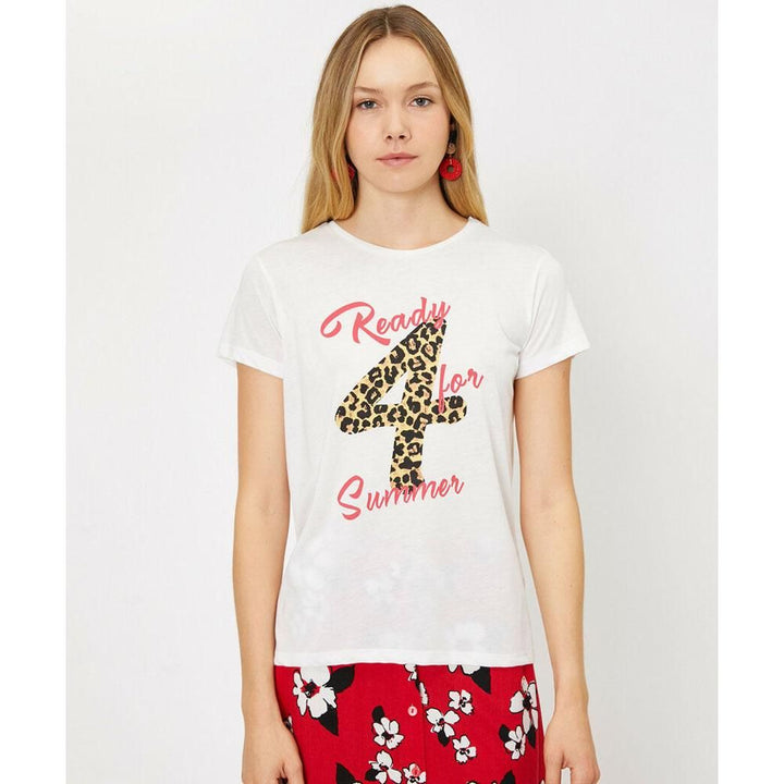 Koton- Printed T-Shirt - Ecru