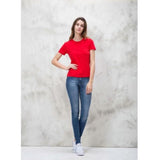 Wf Store- Plain Half Sleeves Tee For Her Red