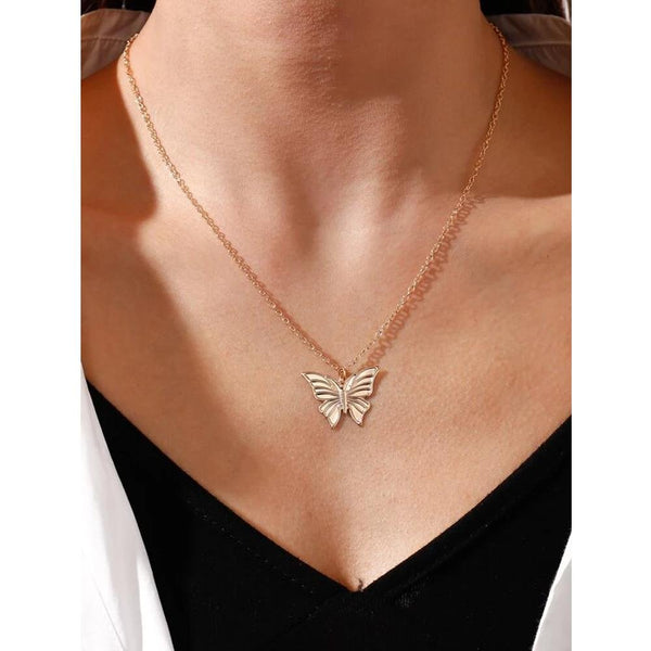 Shein- Butterfly Pendant Necklace- Gold