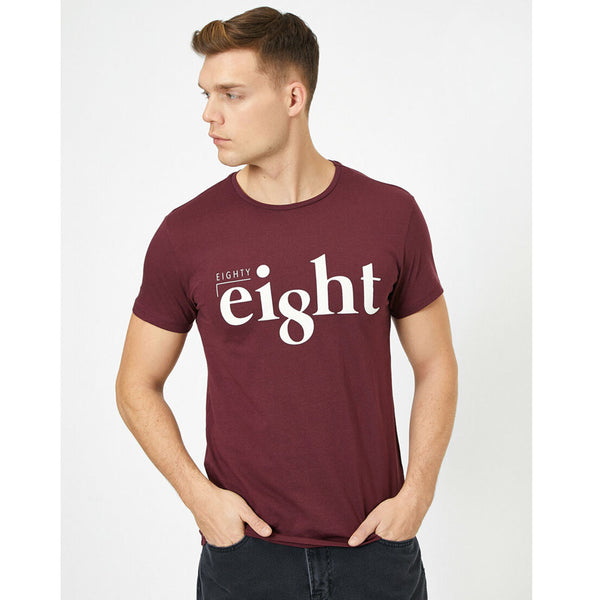 Koton- Letter Printed T-Shirt - Bordeaux