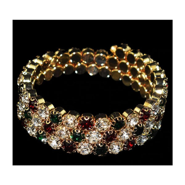 The Marshall- Crystal Multicolor Rhinestone Three-Row Bracelet For Women - TM-BT-21