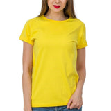 Wf Store Brand- Plain Half Sleeves Tee For Her Yellow