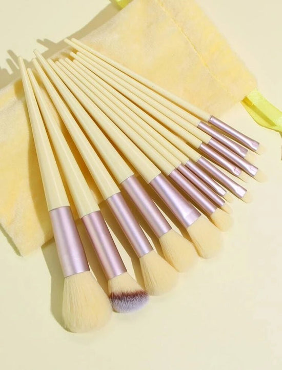 The Original 13 Pcs Make up Brushes Set Yellow