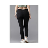 Mardaz- Black Skinny Fit Mid-Rise Cropped Slash Knee Stretchable Jeans