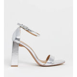 Asos Design- Asos Design Notice Barely There Heeled Sandals In Silver