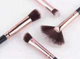 MUICIN - 12 Pieces Rose Gold & Black Complete Eye Brushes Set