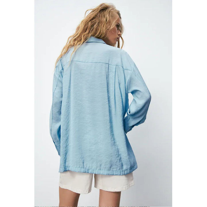 Zara- Oversize Flowing Shirt-  Light blue