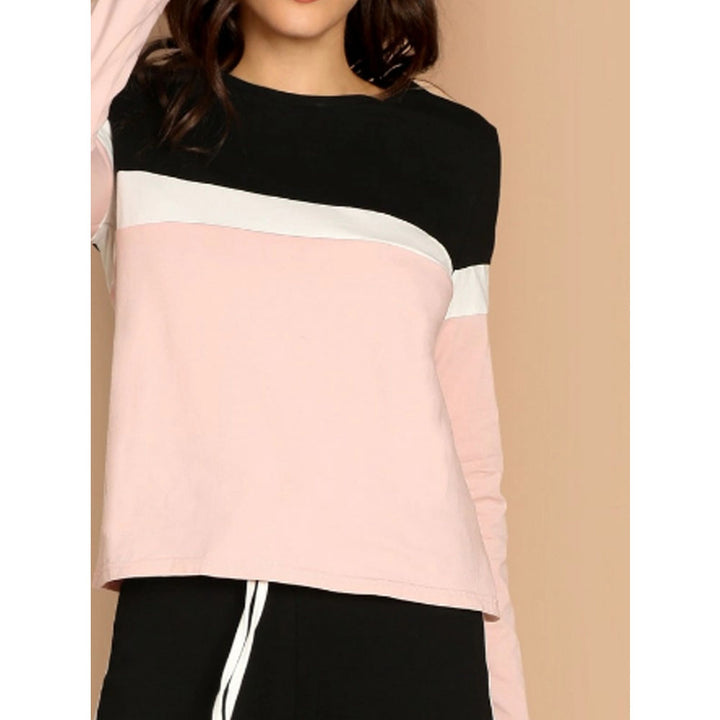 Shein- Colour Block Top & Trousers Set