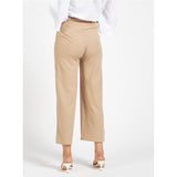 Max Fashion- Beige Textured Mid-Rise Culottes with Elasticised Waistband and Belt