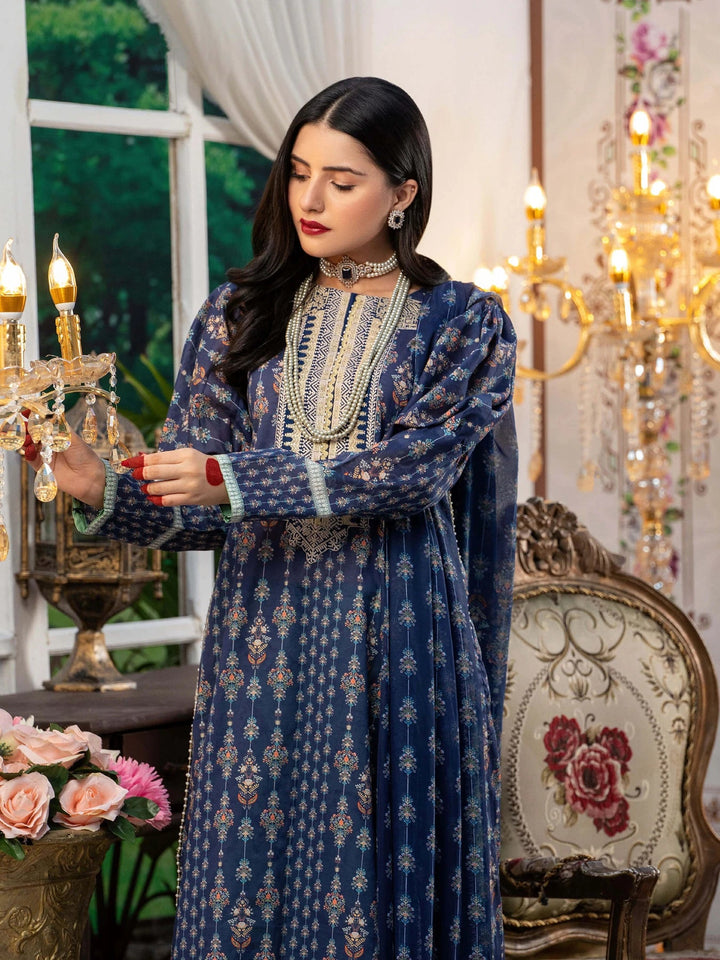 Keshia Noor Un Nisa – 3 Piece Embroidered Unstitched Luxury Lawn