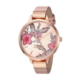 Nine West- Womens Floral Dial Strap Watch